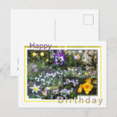 Carte postale d'anniversaire collage de fleurs pri (Devant / Derrière)