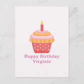 Carte postale d'anniversaire Cupcake rose (Devant)