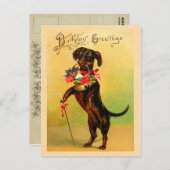 Carte postale d'Anniversaire Cute Dachshund (Devant / Derrière)