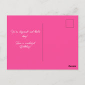Carte postale d'anniversaire Cute Pink Poodle Runw (Dos)