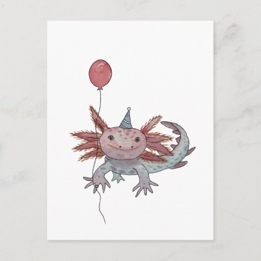 carte postale d'anniversaire d'axolotl (Devant)