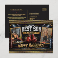 Carte postale d'anniversaire de boxe personnalisée