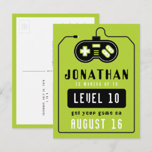 Carte postale d'anniversaire de camion de jeu vidé