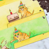 Carte postale d'anniversaire de chat drôle 