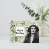 Carte postale d'anniversaire de collage d'éphémère (Debout devant)