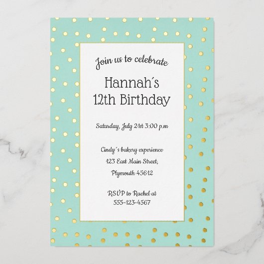 Carte postale d'anniversaire de confetti d'or (Recto)