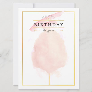Carte postale d'anniversaire de Cotton Candy aquar