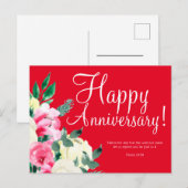 Carte postale d'anniversaire de fleurs d'anniversa (Devant / Derrière)