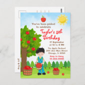 Carte postale d'anniversaire de garçon aux cheveux (Devant / Derrière)