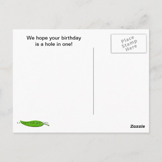 Carte postale d'anniversaire de golf (Dos)