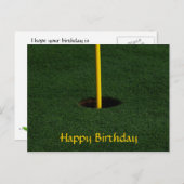 Carte postale d'anniversaire de golf (Devant / Derrière)