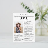 Carte postale d'anniversaire de journal de 1997 (Debout devant)