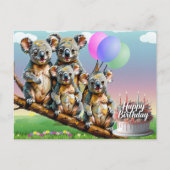 Carte postale d'anniversaire de la famille de koal (Devant)