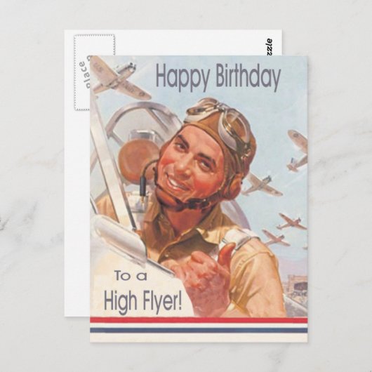 Carte postale d'anniversaire de la Force aérienne (Devant / Derrière)