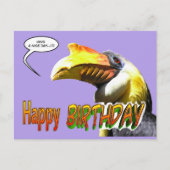 Carte postale d'anniversaire de l'Hornbill colorée (Devant)
