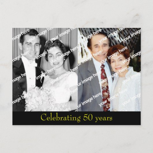 Carte postale d'anniversaire de mariage d'or Passé (Devant)