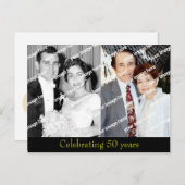 Carte postale d'anniversaire de mariage or Past an (Devant / Derrière)