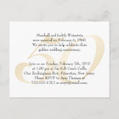 Carte postale d'anniversaire de mariage or Past an (Dos)