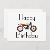 Carte postale d'anniversaire de moto (Devant / Derrière)