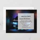 Carte postale d'anniversaire de nuit en voiture (Devant / Derrière)