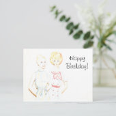 Carte postale d'anniversaire de poupée en papier v (Debout devant)