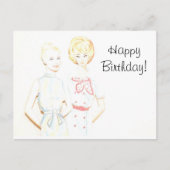 Carte postale d'anniversaire de poupée en papier v (Devant)