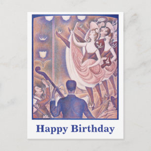 Carte postale d'anniversaire de Seurat Can-can CC0