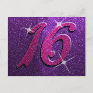 Carte postale d'anniversaire de Sweet sixteen viol