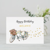 carte postale d'anniversaire de vélo tandem (Debout devant)