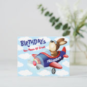 Carte postale d'anniversaire de vol de chien (Debout devant)