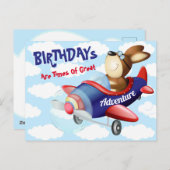 Carte postale d'anniversaire de vol de chien (Devant / Derrière)