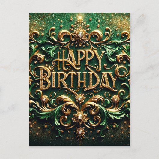 Carte postale d'anniversaire design luxueuse (Devant)