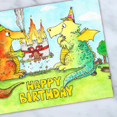 Carte postale d'anniversaire Dragons 