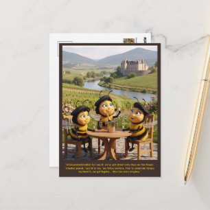 Carte postale d'anniversaire drôle d'abeille