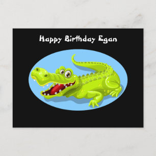 Carte postale d'anniversaire drôle de crocodile
