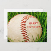 Carte postale d'anniversaire du baseball (Devant / Derrière)