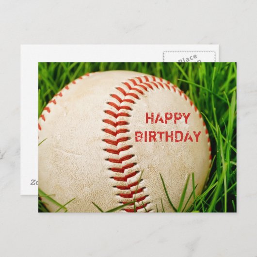 Carte postale d'anniversaire du baseball (Devant / Derrière)