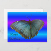 Carte postale d'anniversaire du beau papillon Morp (Devant / Derrière)