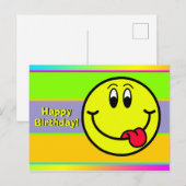 Carte postale d'anniversaire Emoji Visage Souriant (Devant / Derrière)