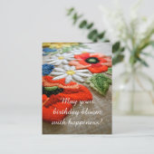 Carte postale d'anniversaire en broderie (Debout devant)