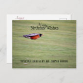 Carte postale d'anniversaire en livraison spéciale (Devant / Derrière)