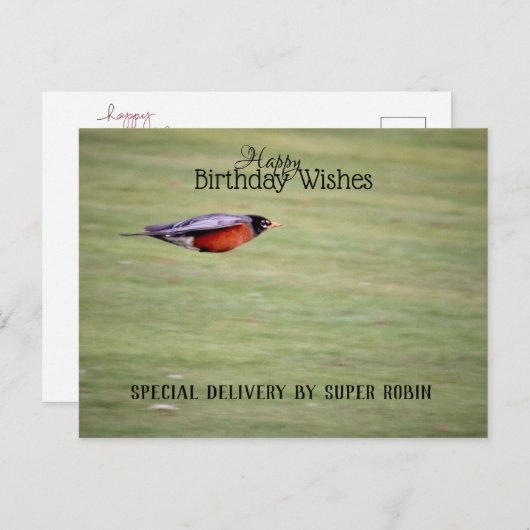 Carte postale d'anniversaire en livraison spéciale (Devant / Derrière)