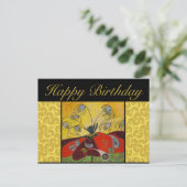 carte postale d'anniversaire - éveillé à l'aube (Debout devant)