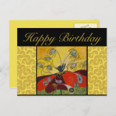 carte postale d'anniversaire - éveillé à l'aube (Devant / Derrière)