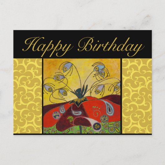 carte postale d'anniversaire - éveillé à l'aube (Devant)