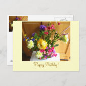 Carte postale d'anniversaire Fleurs chantantes (Devant / Derrière)