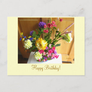 Carte postale d'anniversaire Fleurs chantantes