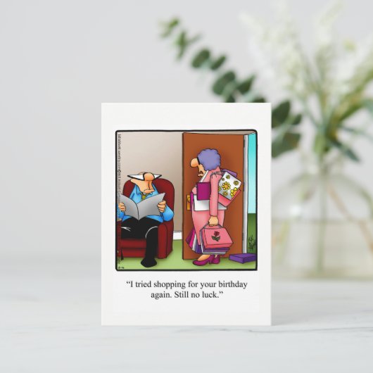 Carte postale d'anniversaire humoristique drôle (Debout devant)