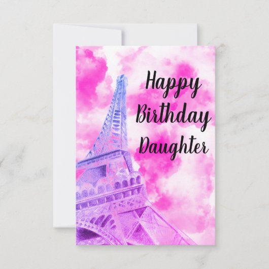 Carte postale d'anniversaire joyeuse tour Eiffel r (Devant)