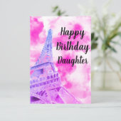 Carte postale d'anniversaire joyeuse tour Eiffel r (Debout devant)
